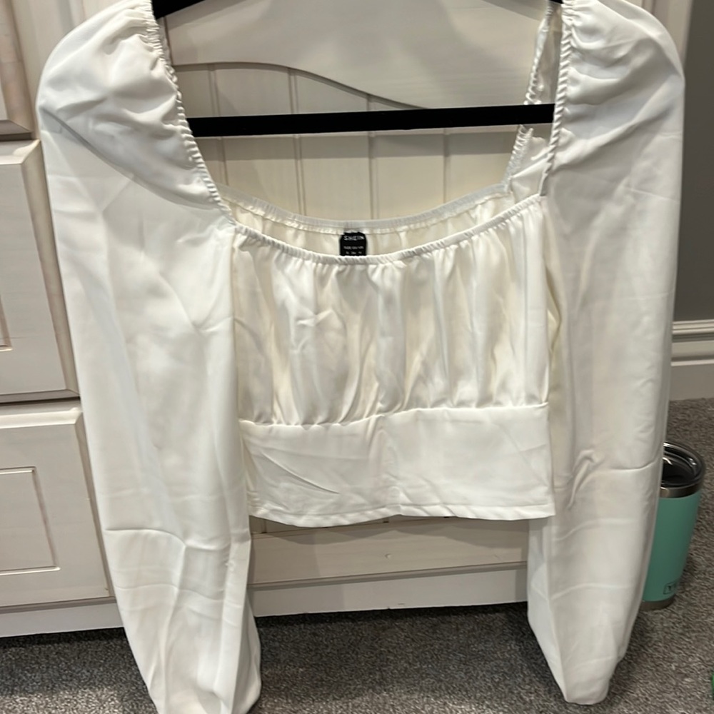 Shein White Long Sleeve Top
